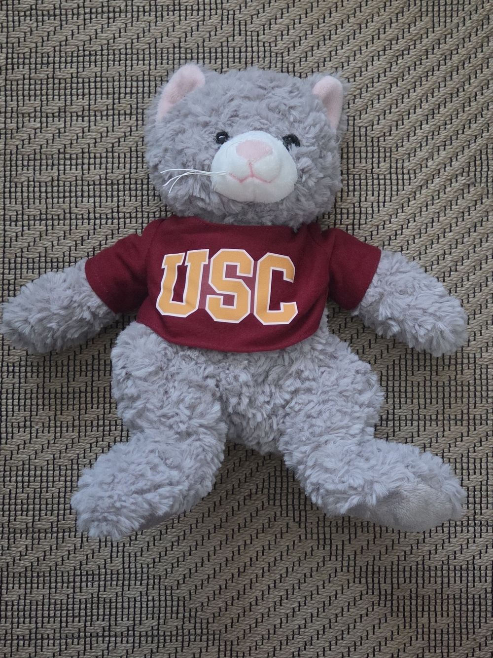 USC Plush Cat Stuffed Animal - Gray with USC Tee